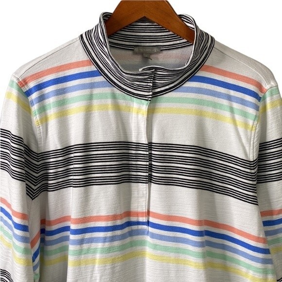 Talbots T by Talbots Striped Slub French Terry Pullover Sweater Top Long Sleeve - Picture 3 of 16